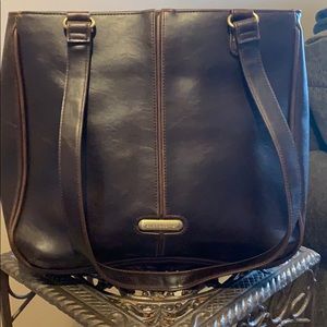Deep Brown 3-Section Liz Claiborne Shoulder Bag